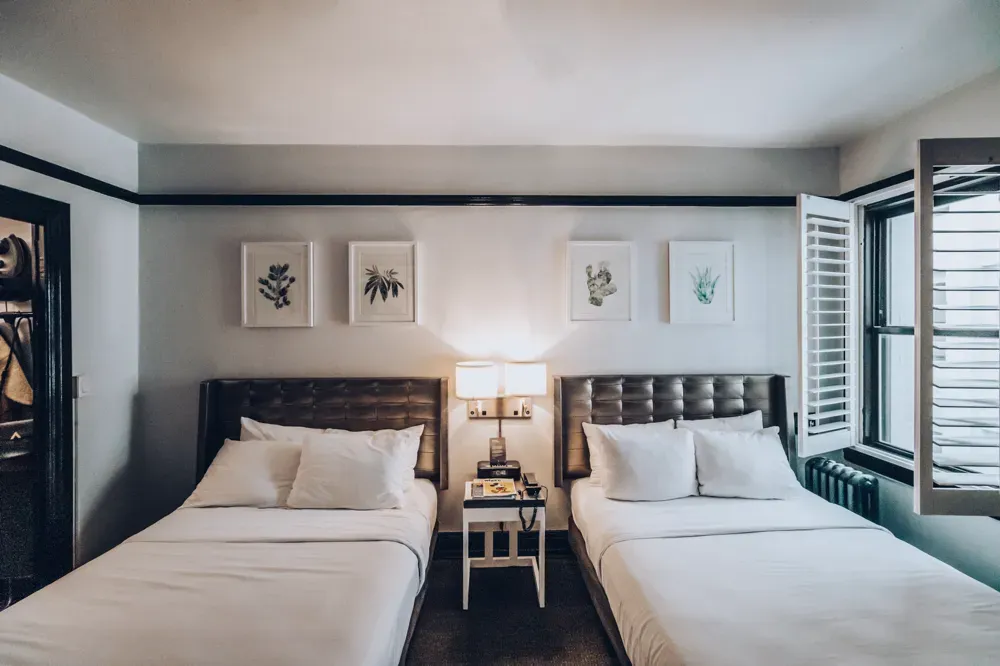 A guest room at the Tilden Hotel after the recent renovation